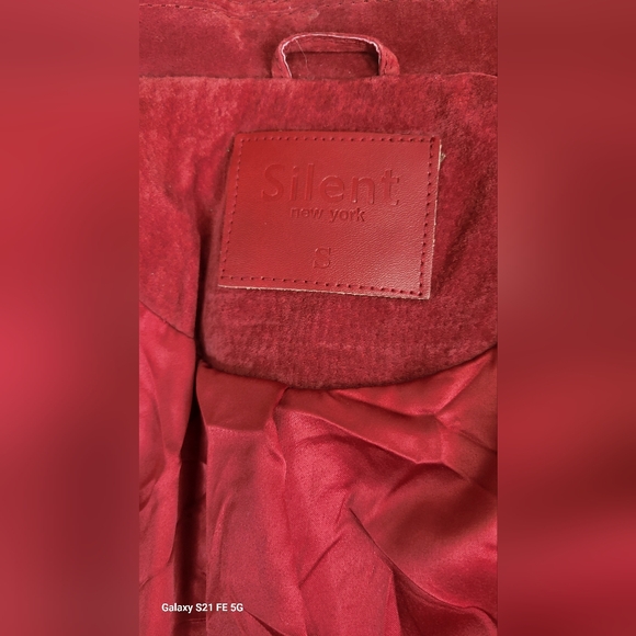 BLANK NYC Silent 100% Red Leather Suede Cropped Moto Jacket NWT SZ SM - Picture 6 of 10